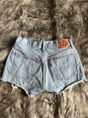 Levi's Light Blue High-Rise Cutoff Denim Shorts - Women's Size W28